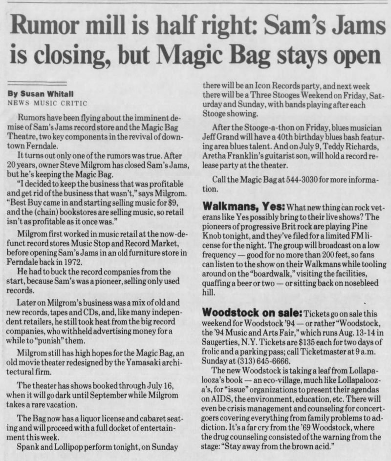 Sams Jams - June 1994 Closing Article (newer photo)